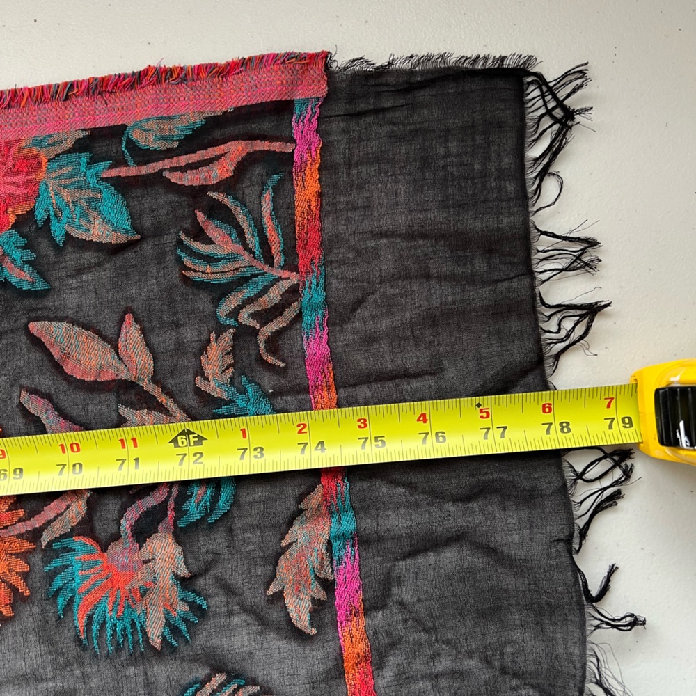 Saachi Psychedelic Embroidered Scarf - Picture 7 of 8